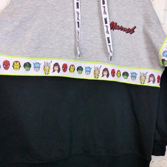 Mad Engine Marvel Comics Character Fleece Hoodie Sweater Youth Kid XL Gray Black - Picture 6 of 13